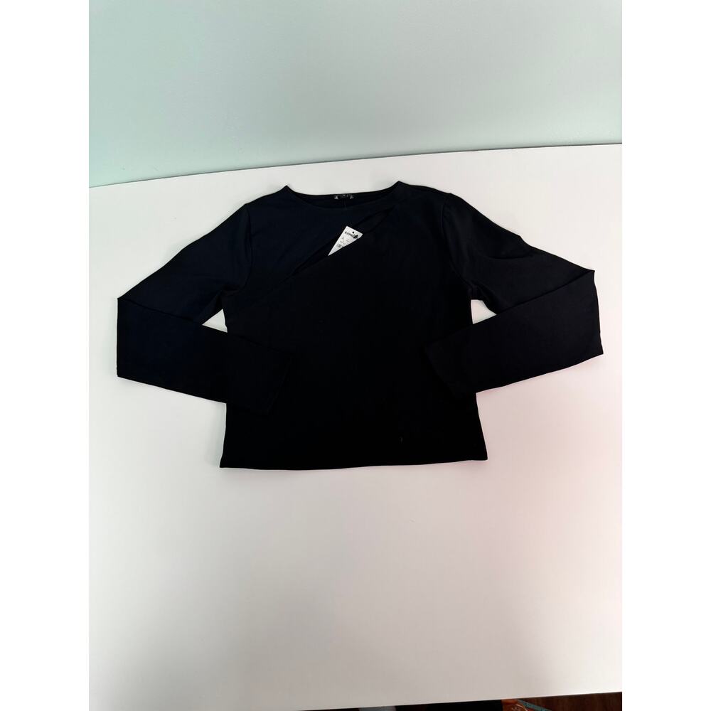 NWT! Express Body Contour Long Sleeve Cropped Top - Black - Medium